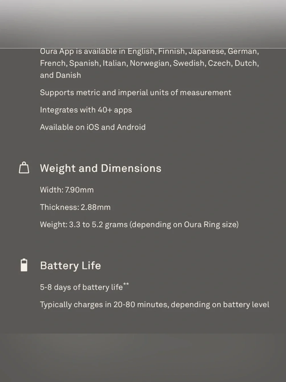 Oura Ring Gen 4 Stealth/ Noir Sz. 13 and 14
